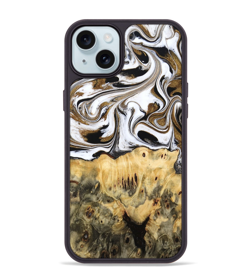 iPhone 15 Plus Wood Phone Case - Squire (Black & White, 775643)