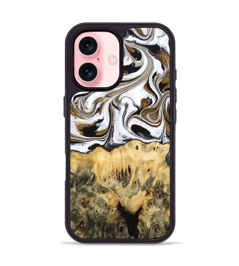 iPhone 16 Wood Phone Case - Squire (Black & White, 775643)
