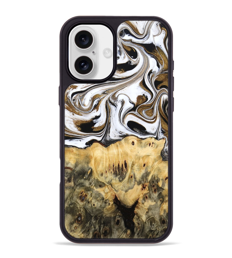 iPhone 16 Plus Wood Phone Case - Squire (Black & White, 775643)
