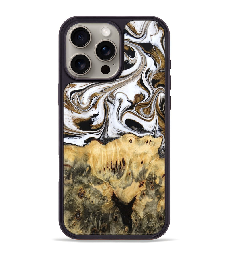 iPhone 16 Pro Max Wood Phone Case - Squire (Black & White, 775643)