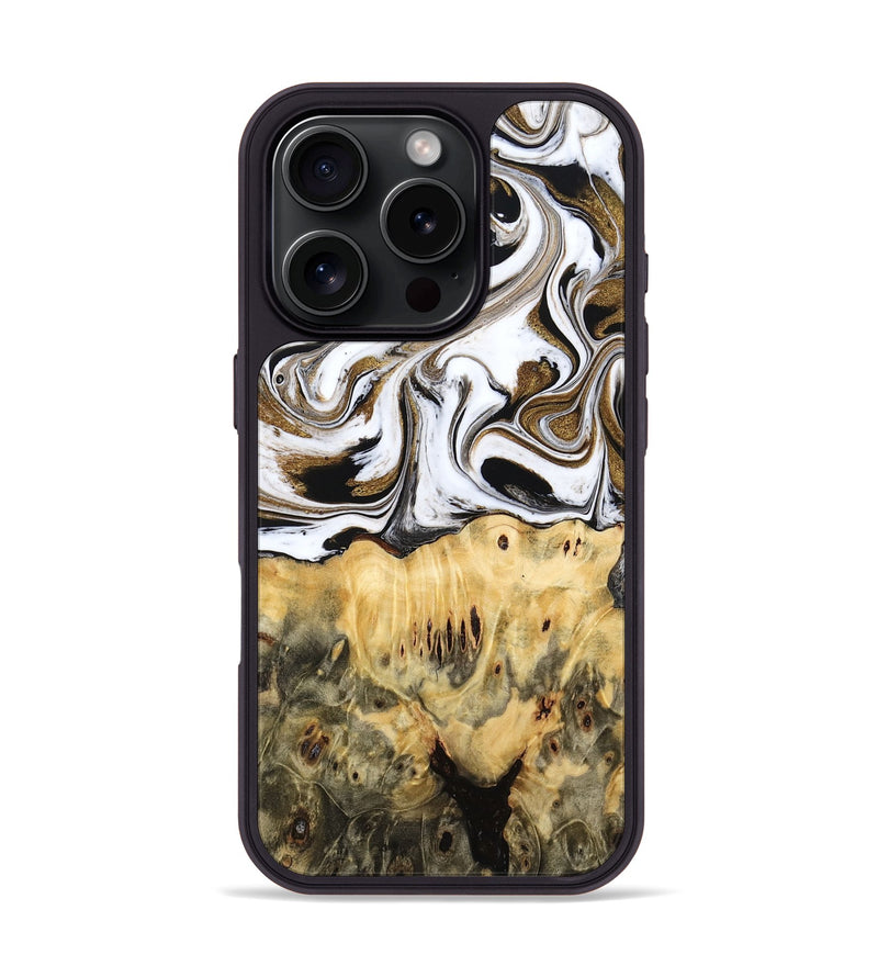 iPhone 16 Pro Wood Phone Case - Squire (Black & White, 775643)