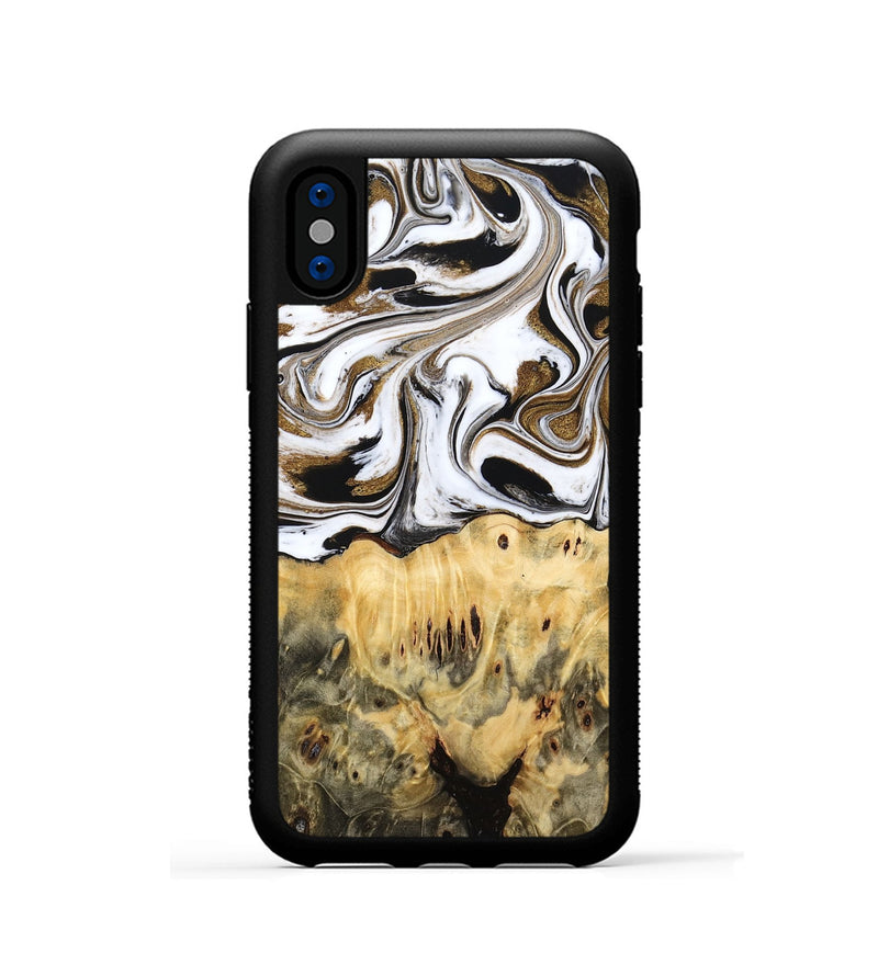 iPhone Xs Wood Phone Case - Squire (Black & White, 775643)
