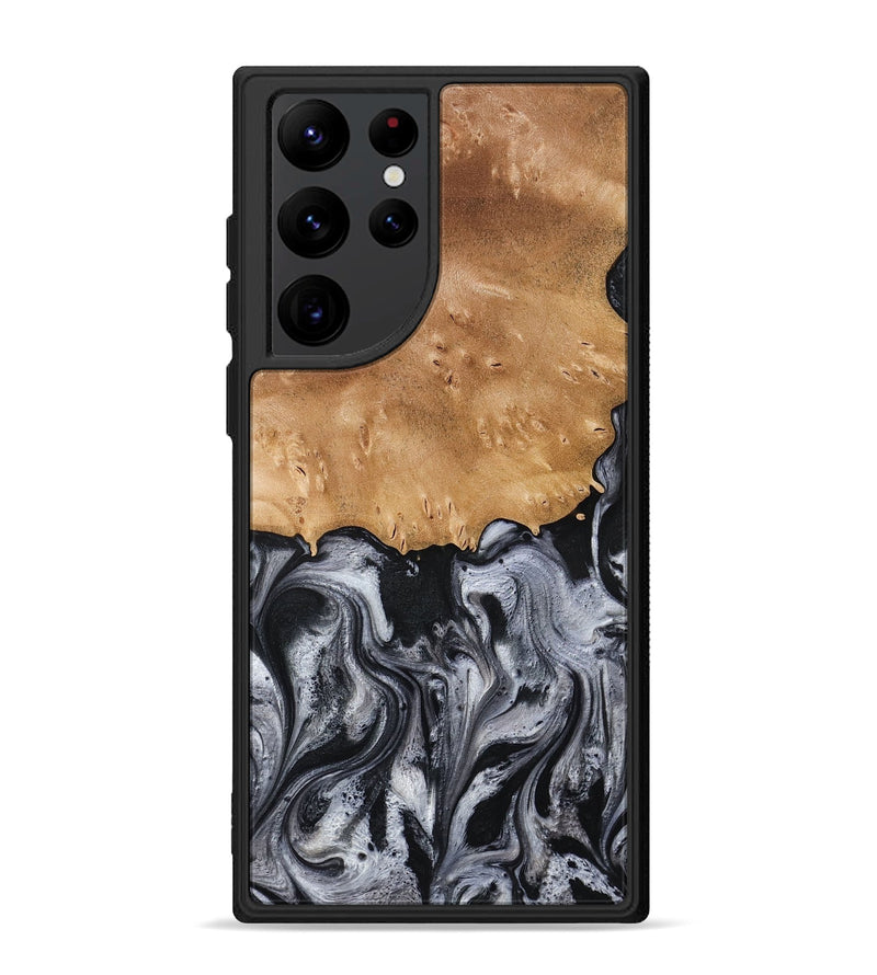 Galaxy S22 Ultra Wood Phone Case - Aisha (Black & White, 775648)