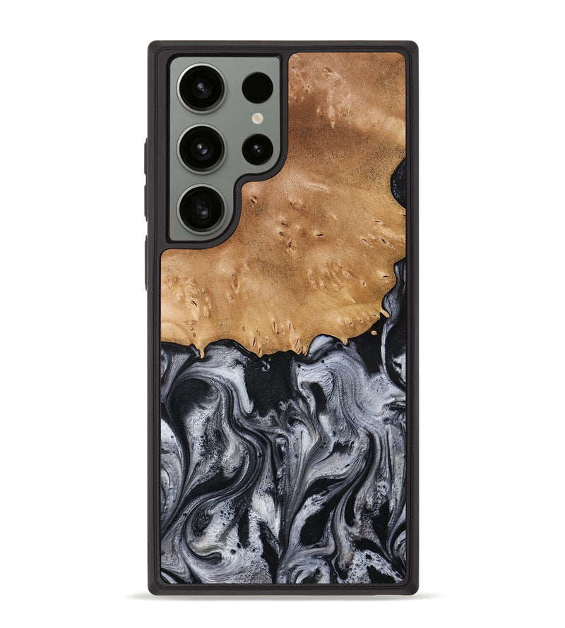 Galaxy S23 Ultra Wood Phone Case - Aisha (Black & White, 775648)