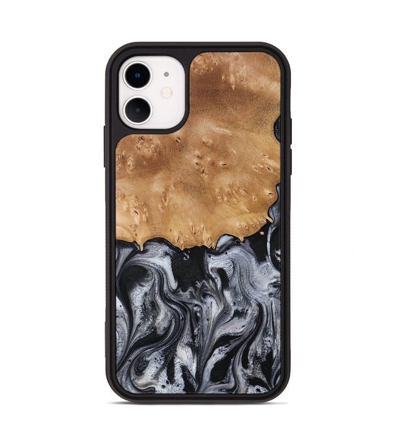 iPhone 11 Wood Phone Case - Aisha (Black & White, 775648)
