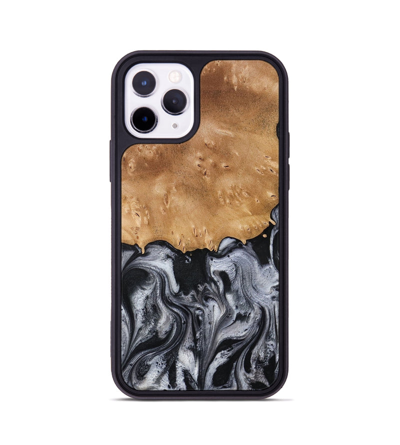 iPhone 11 Pro Wood Phone Case - Aisha (Black & White, 775648)