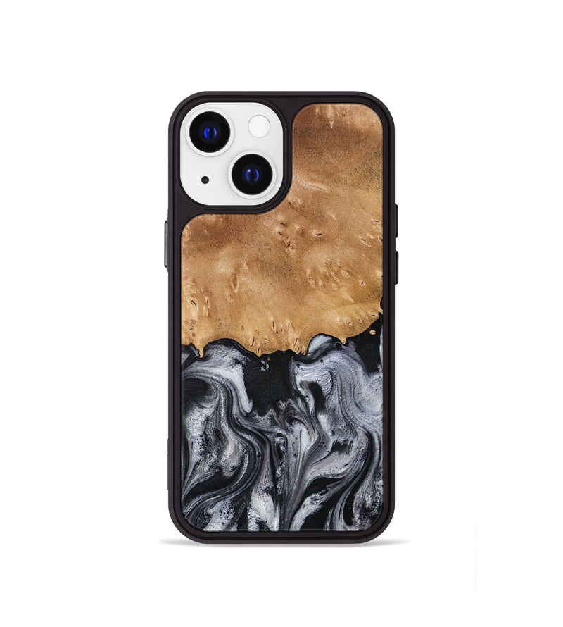 iPhone 13 mini Wood Phone Case - Aisha (Black & White, 775648)
