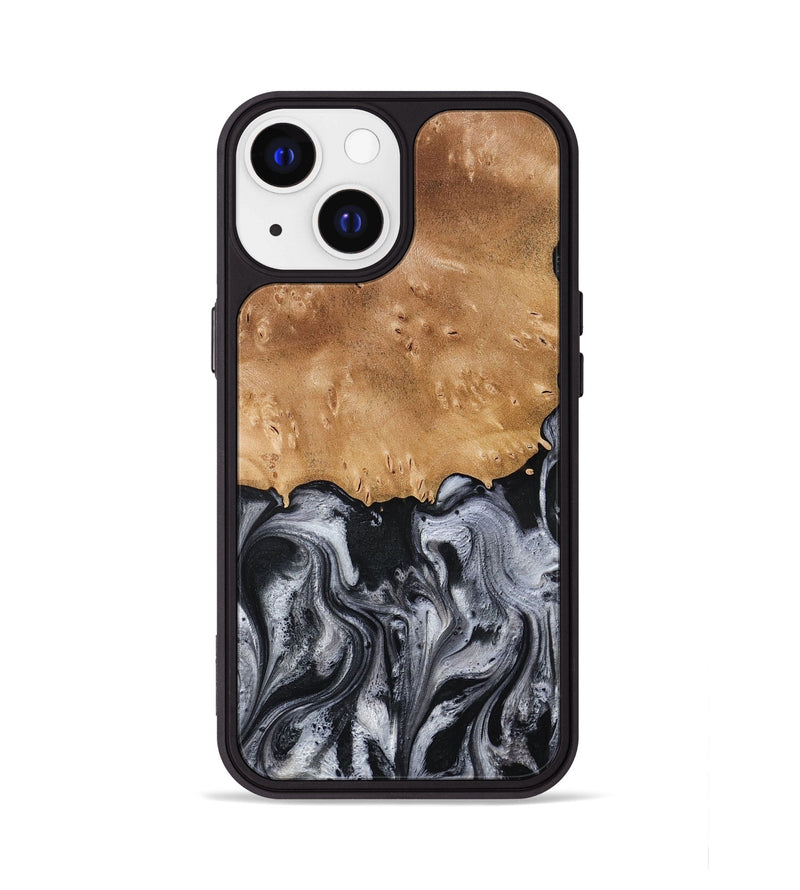 iPhone 13 Wood Phone Case - Aisha (Black & White, 775648)