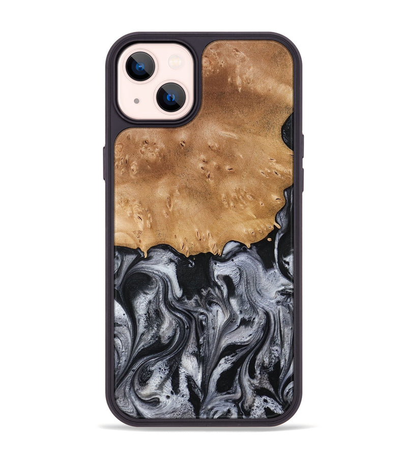 iPhone 14 Plus Wood Phone Case - Aisha (Black & White, 775648)