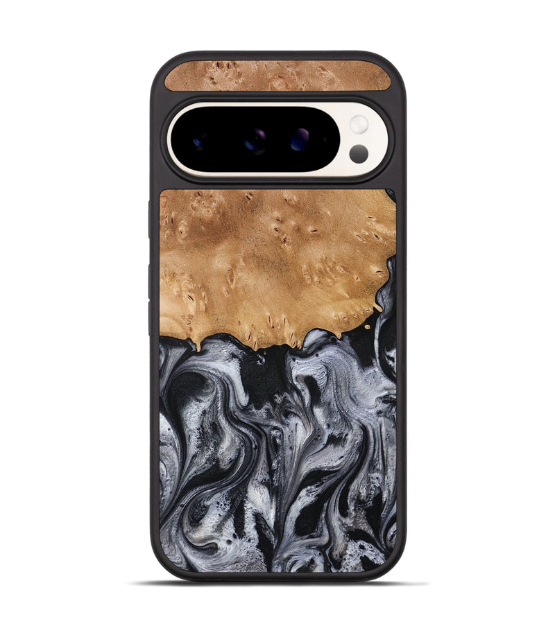 Pixel 9 Pro Wood Phone Case - Aisha (Black & White, 775648)