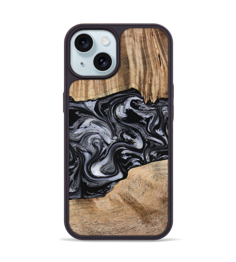 iPhone 15 Wood Phone Case - Howell (Black & White, 775653)