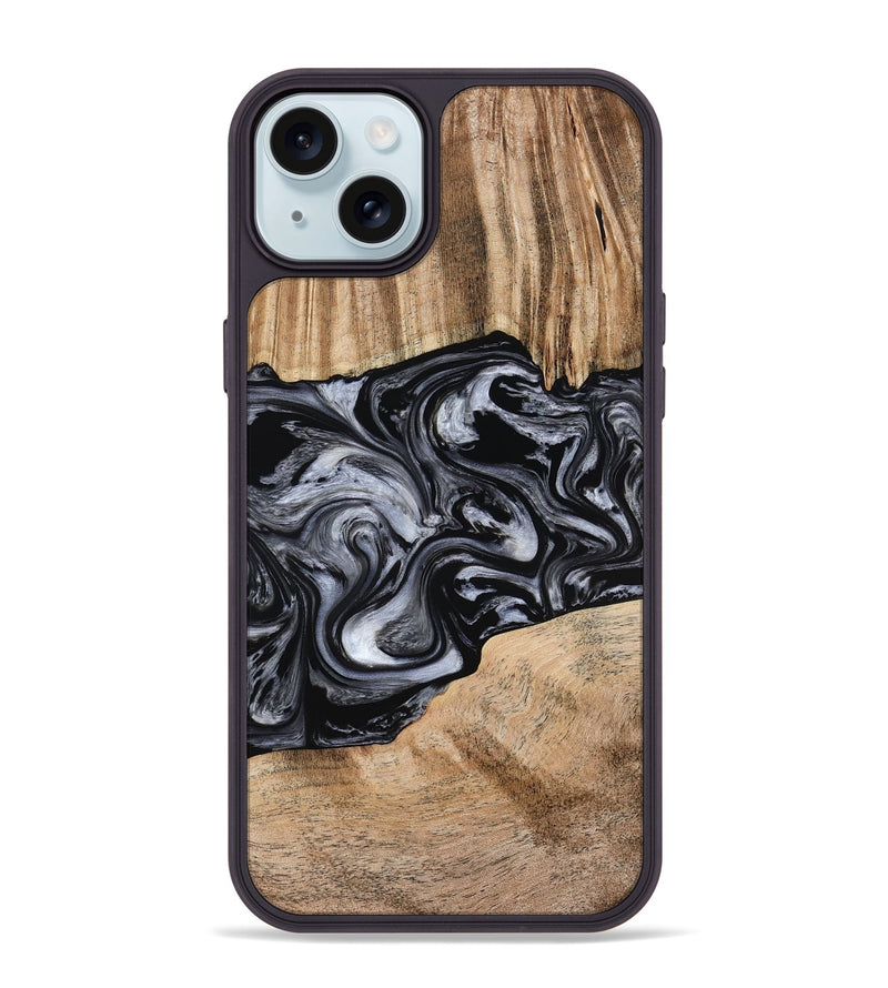 iPhone 15 Plus Wood Phone Case - Howell (Black & White, 775653)