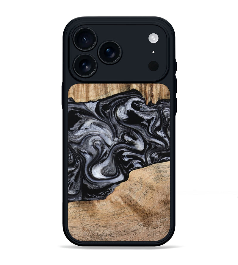 iPhone 17 Pro Max Wood Phone Case - Howell (Black & White, 775653)