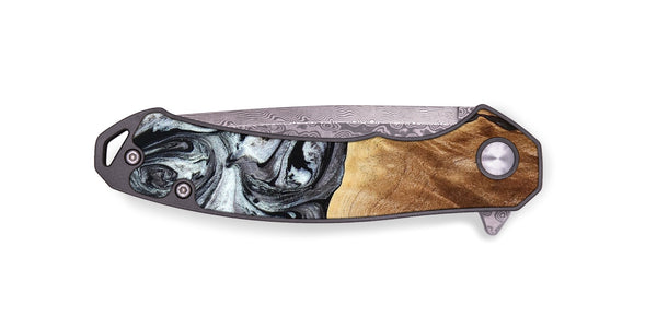 EDC Wood Pocket Knife - Rubin (Black & White, 775656)