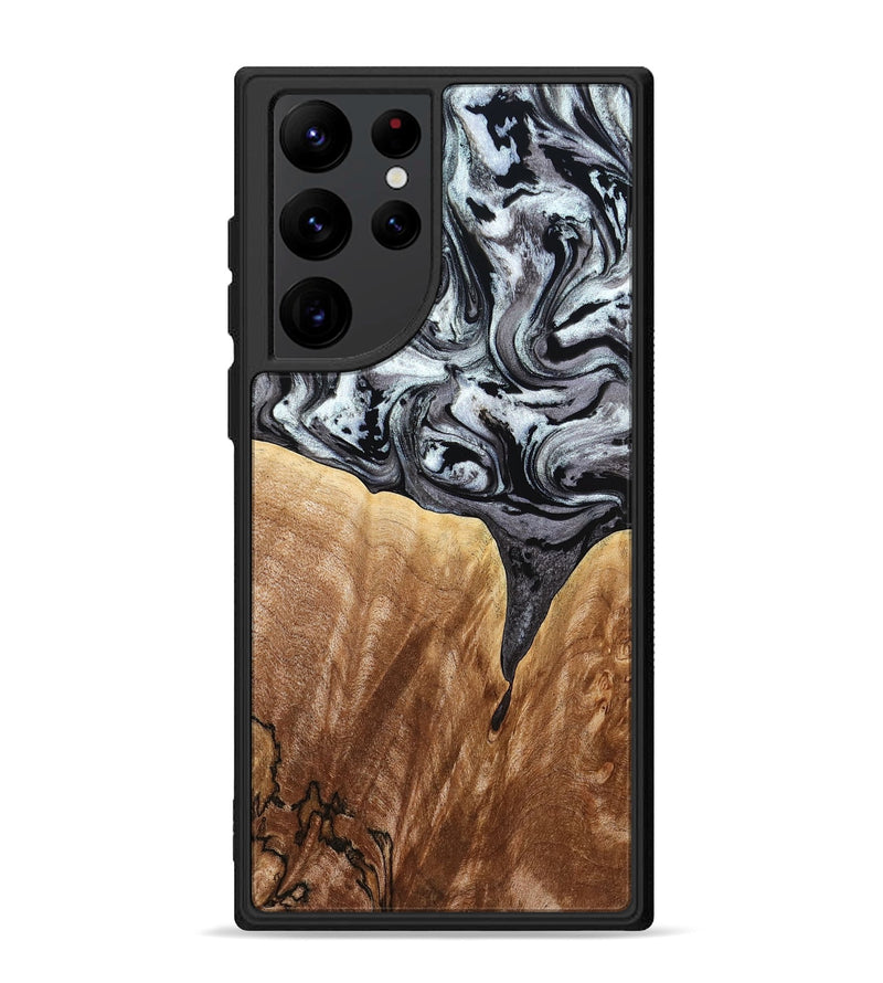 Galaxy S22 Ultra Wood Phone Case - Rubin (Black & White, 775656)