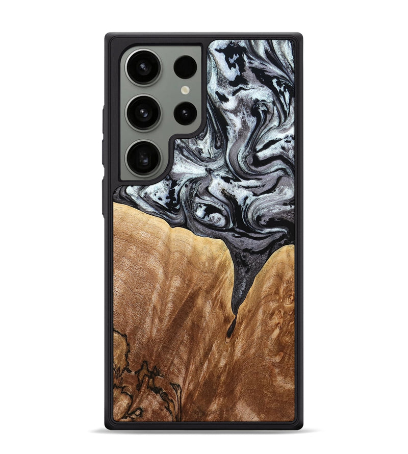 Galaxy S24 Ultra Wood Phone Case - Rubin (Black & White, 775656)