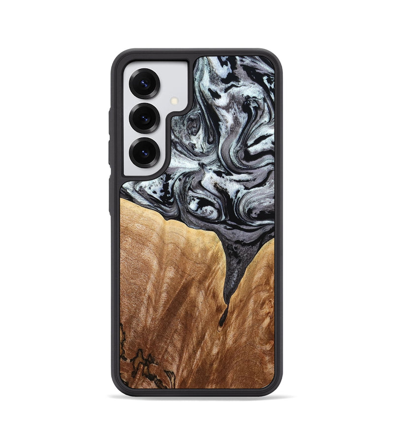 Galaxy S25 Wood Phone Case - Rubin (Black & White, 775656)