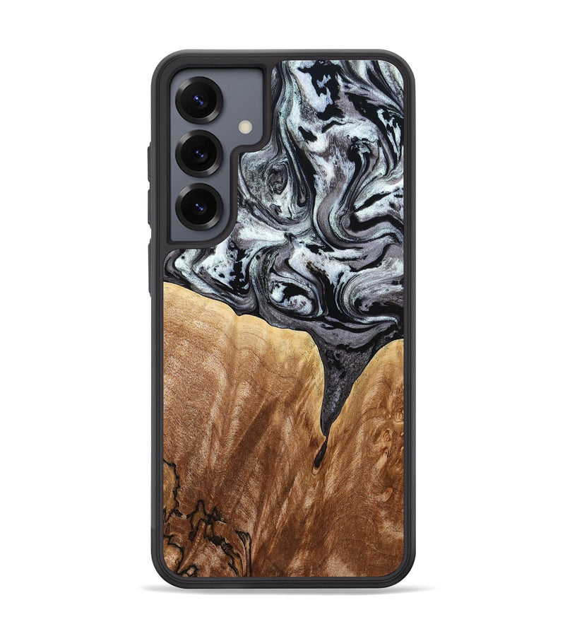 Galaxy S25 Plus Wood Phone Case - Rubin (Black & White, 775656)