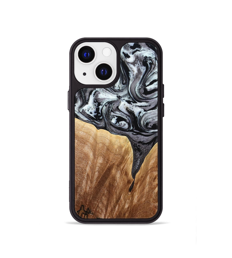 iPhone 13 mini Wood Phone Case - Rubin (Black & White, 775656)