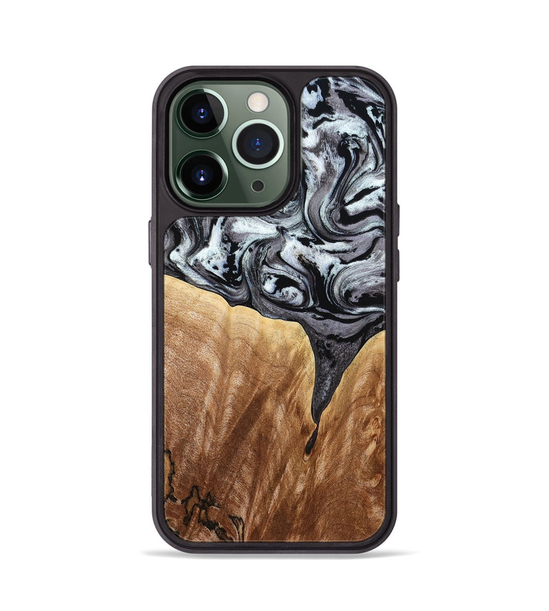 iPhone 13 Pro Wood Phone Case - Rubin (Black & White, 775656)