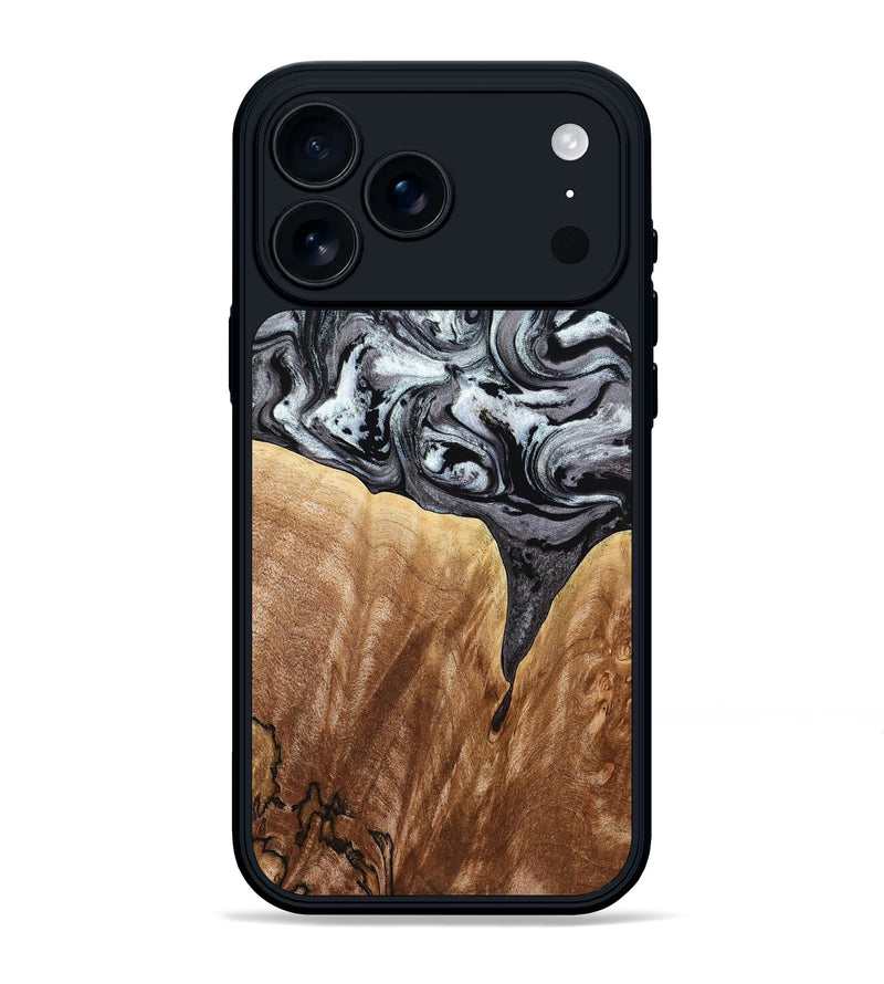 iPhone 17 Pro Max Wood Phone Case - Rubin (Black & White, 775656)
