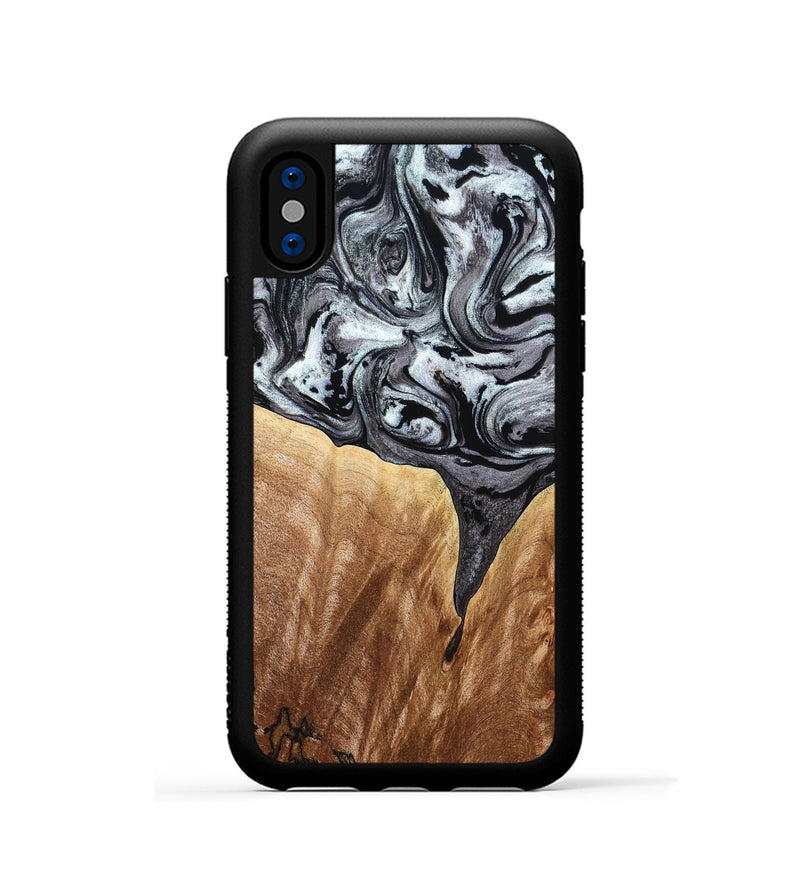 iPhone Xs Wood Phone Case - Rubin (Black & White, 775656)