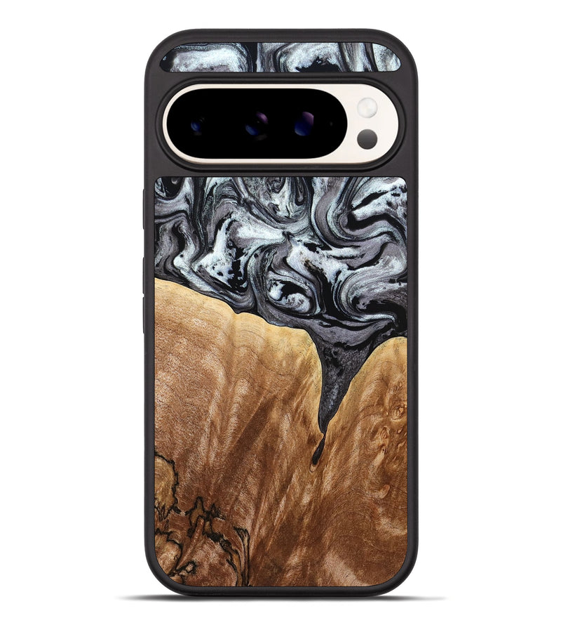 Pixel 10 Pro XL Wood Phone Case - Rubin (Black & White, 775656)