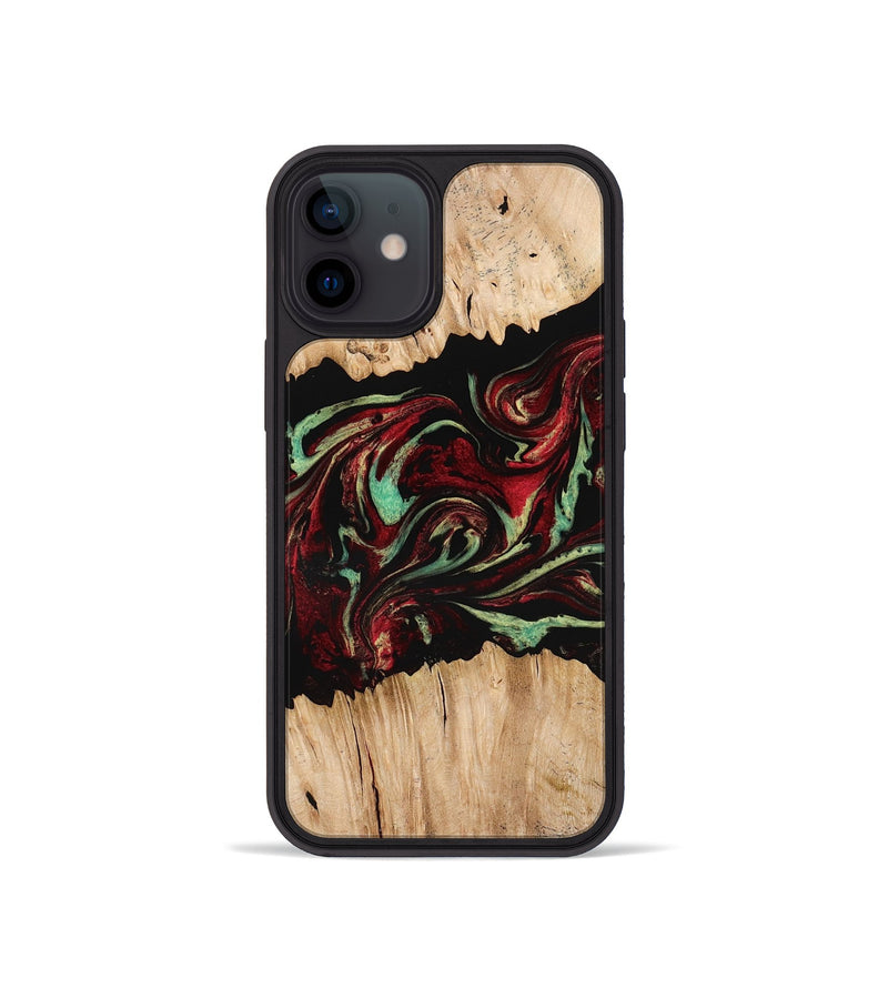 iPhone 12 mini Wood Phone Case - Makai (Red, 775662)