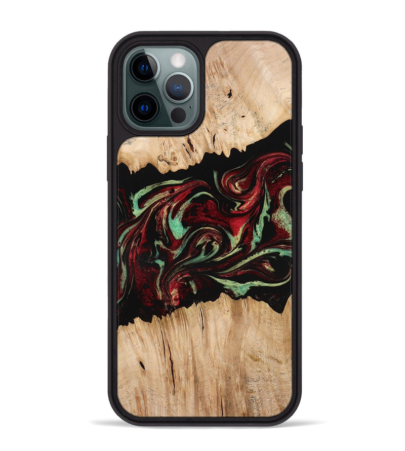 iPhone 12 Pro Max Wood Phone Case - Makai (Red, 775662)