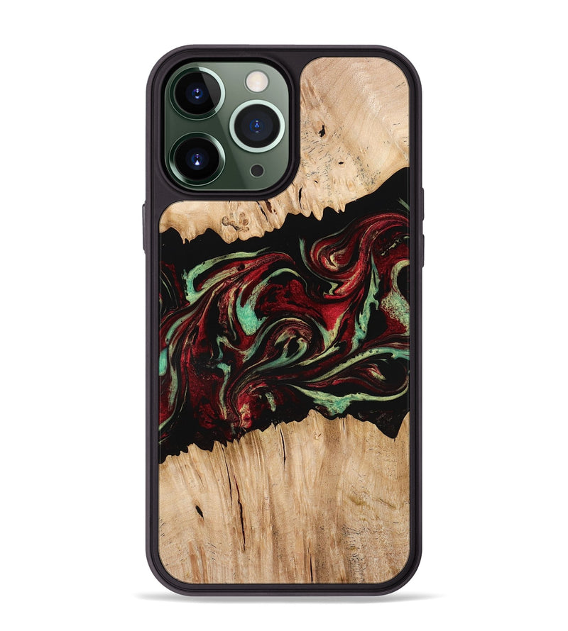 iPhone 13 Pro Max Wood Phone Case - Makai (Red, 775662)