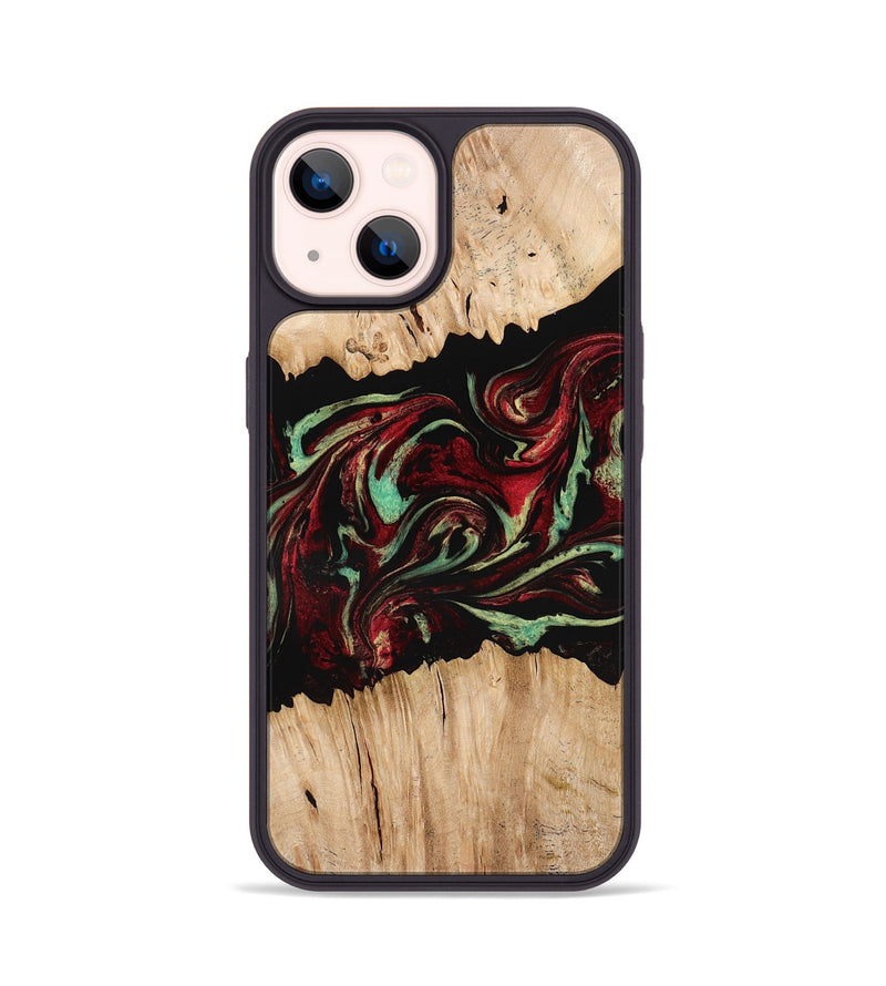 iPhone 14 Wood Phone Case - Makai (Red, 775662)