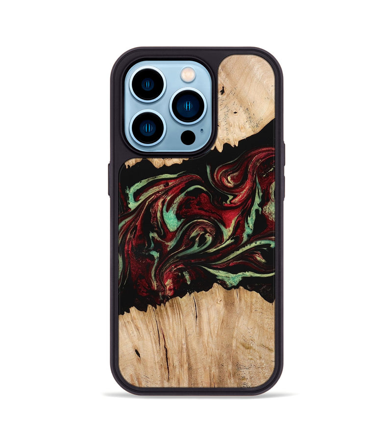 iPhone 14 Pro Wood Phone Case - Makai (Red, 775662)