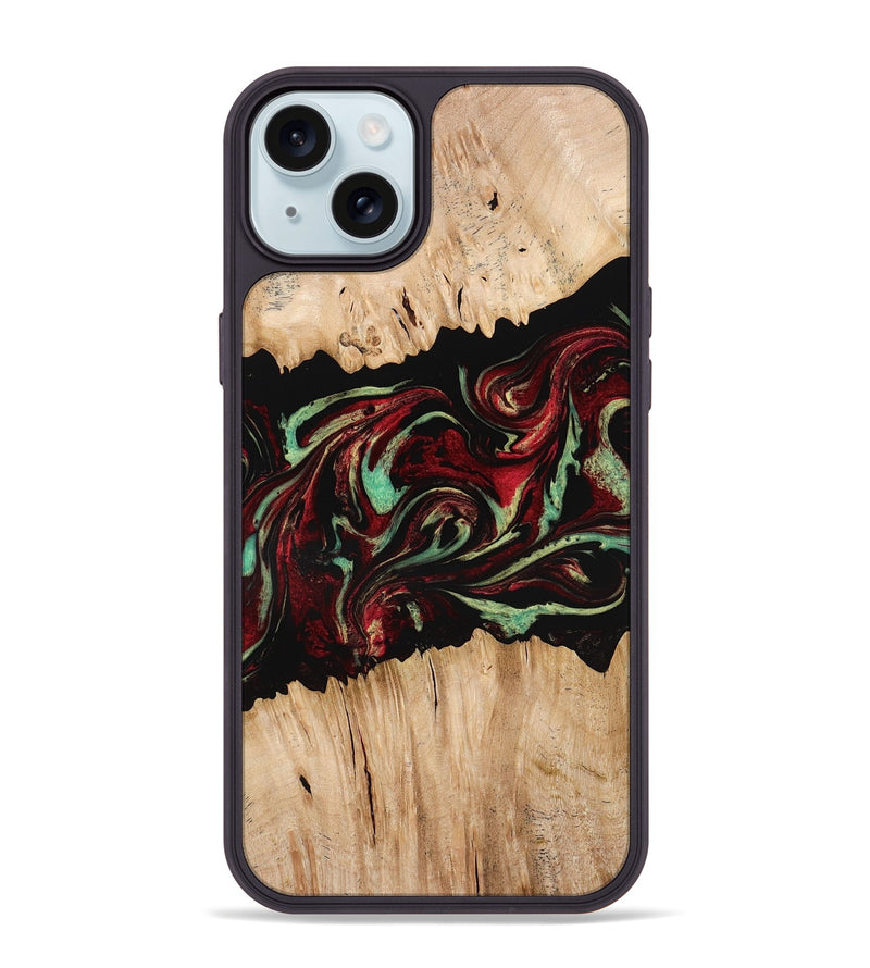 iPhone 15 Plus Wood Phone Case - Makai (Red, 775662)