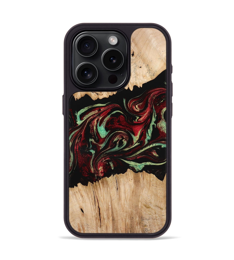 iPhone 15 Pro Wood Phone Case - Makai (Red, 775662)