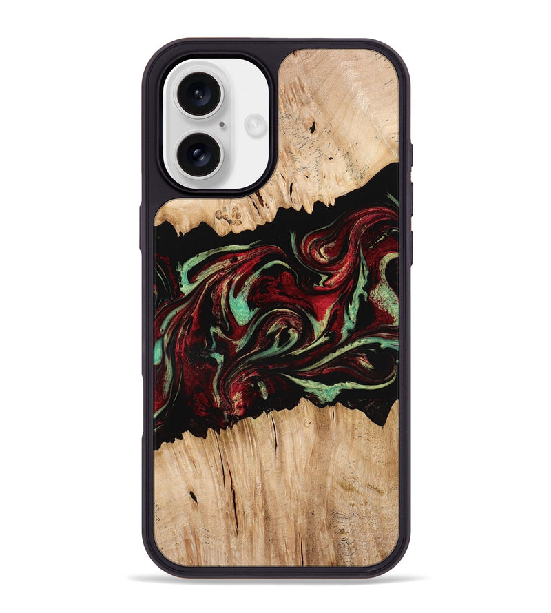 iPhone 16 Plus Wood Phone Case - Makai (Red, 775662)