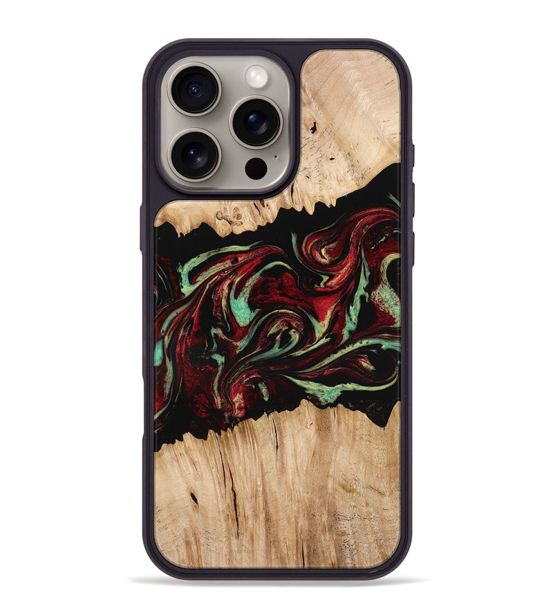 iPhone 16 Pro Max Wood Phone Case - Makai (Red, 775662)
