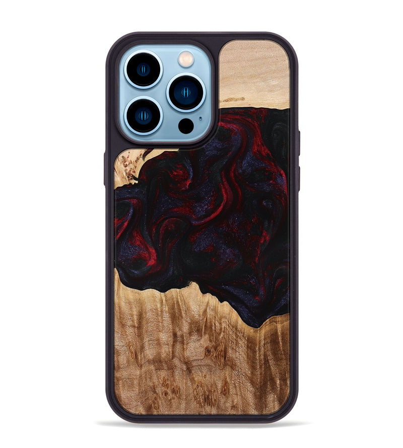 iPhone 14 Pro Max Wood Phone Case - Promise (Red, 775663)