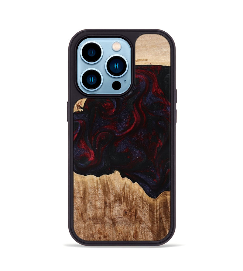 iPhone 14 Pro Wood Phone Case - Promise (Red, 775663)