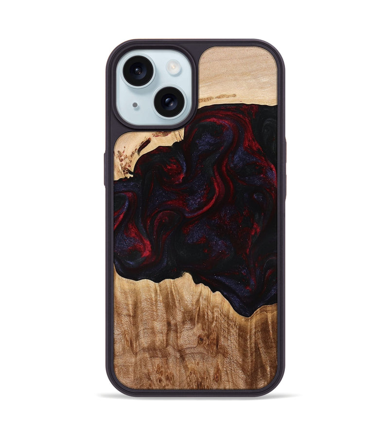 iPhone 15 Wood Phone Case - Promise (Red, 775663)