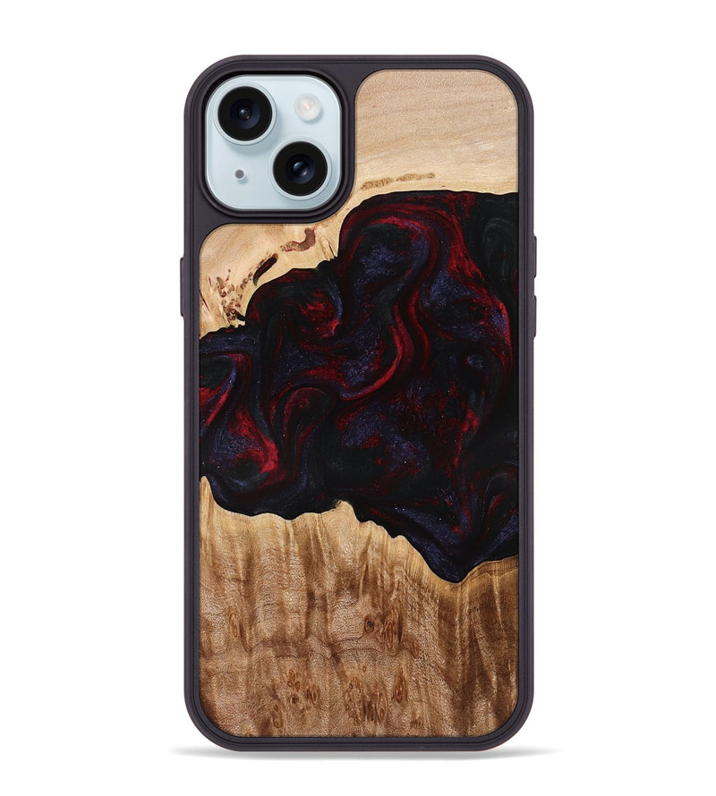 iPhone 15 Plus Wood Phone Case - Promise (Red, 775663)