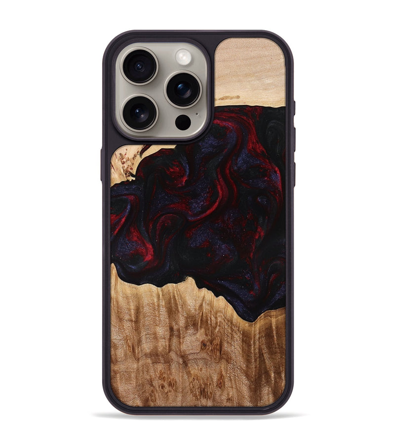 iPhone 15 Pro Max Wood Phone Case - Promise (Red, 775663)