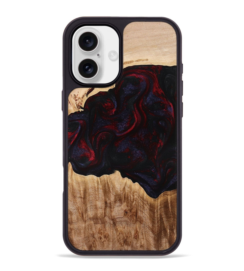 iPhone 16 Plus Wood Phone Case - Promise (Red, 775663)