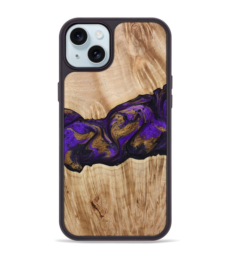 iPhone 15 Plus Wood Phone Case - Almira (Purple, 775678)