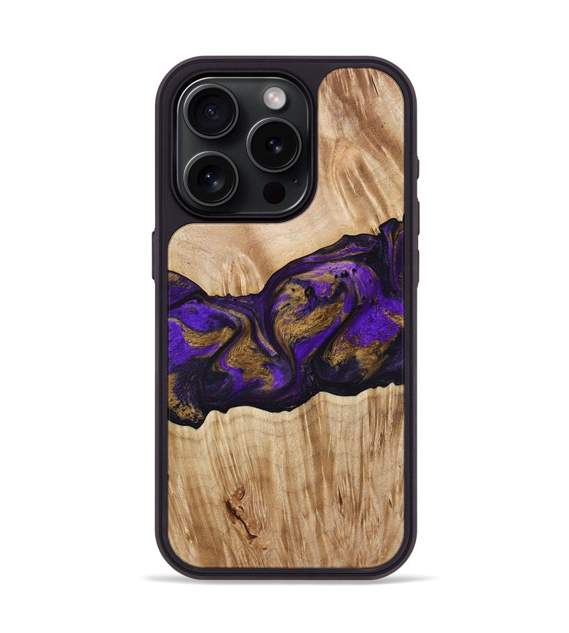 iPhone 15 Pro Wood Phone Case - Almira (Purple, 775678)