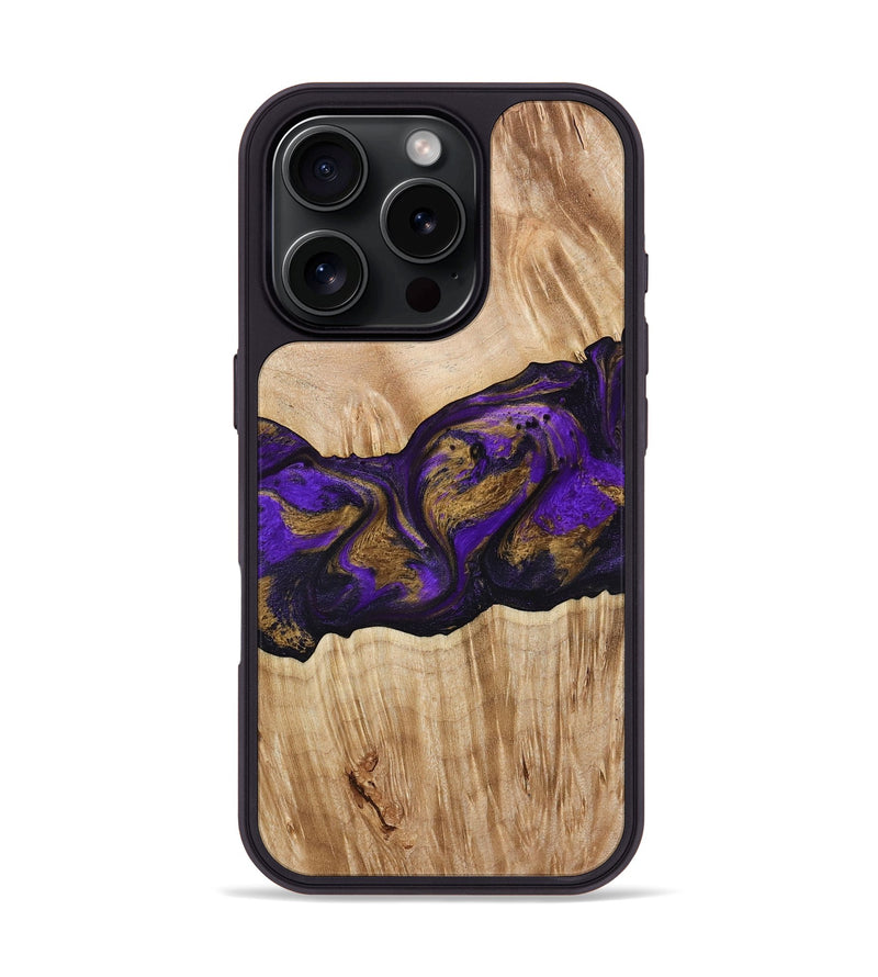 iPhone 16 Pro Wood Phone Case - Almira (Purple, 775678)