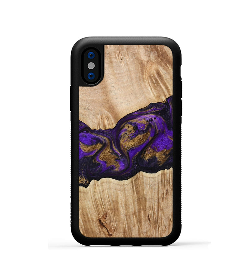 iPhone Xs Wood Phone Case - Almira (Purple, 775678)