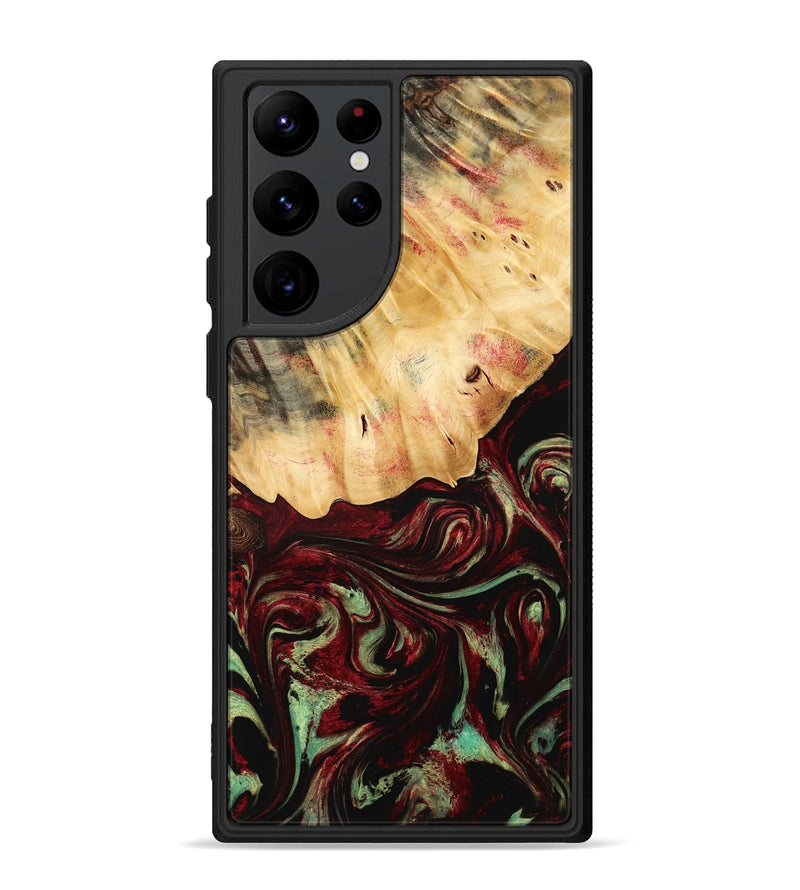 Galaxy S22 Ultra Wood Phone Case - Daquan (Red, 775686)