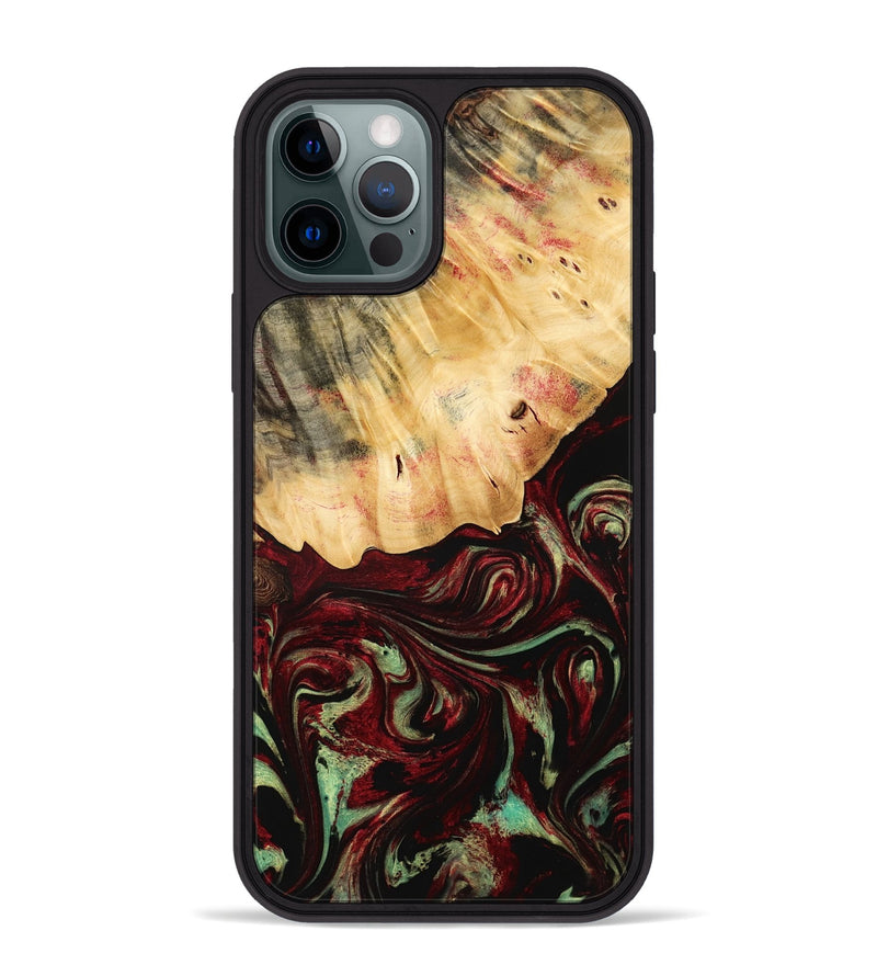 iPhone 12 Pro Max Wood Phone Case - Daquan (Red, 775686)