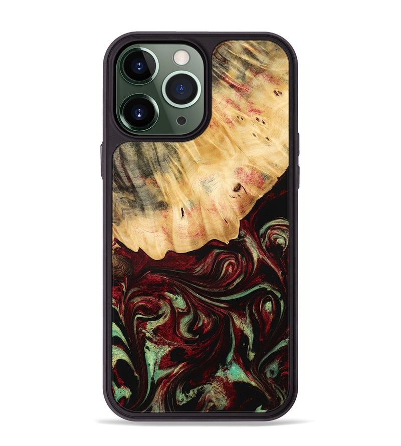 iPhone 13 Pro Max Wood Phone Case - Daquan (Red, 775686)