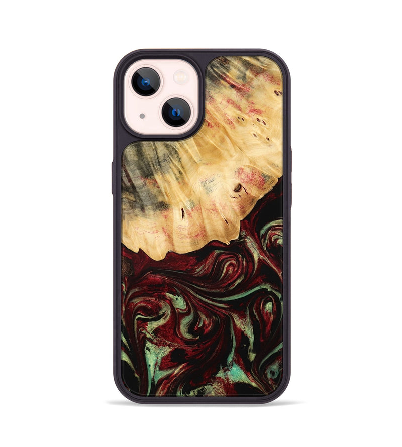 iPhone 14 Wood Phone Case - Daquan (Red, 775686)